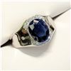 Image 2 : MENS SILVER SAPPHIRE(4.15CT) RING SIZE 10