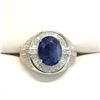 Image 1 : MENS SILVER SAPPHIRE(4.15CT) RING SIZE 10