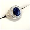 Image 2 : MENS SILVER SAPPHIRE(4.15CT) RING SIZE 10