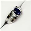 Image 2 : MENS SILVER SAPPHIRE(3CT) RING SIZE 9