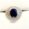 Image 1 : MENS SILVER SAPPHIRE(4.15CT) RING SIZE 10