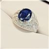 Image 2 : MENS SILVER SAPPHIRE(4.15CT) RING SIZE 10