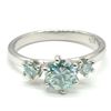 Image 1 : SILVER BLUE MOISSANITE (ROUND 6 & 3 MM)(2.4CT) RING SIZE 7