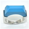 Image 1 : SILVER SYNTHETIC TURQUOISE(6.7CT) RING SIZE 8