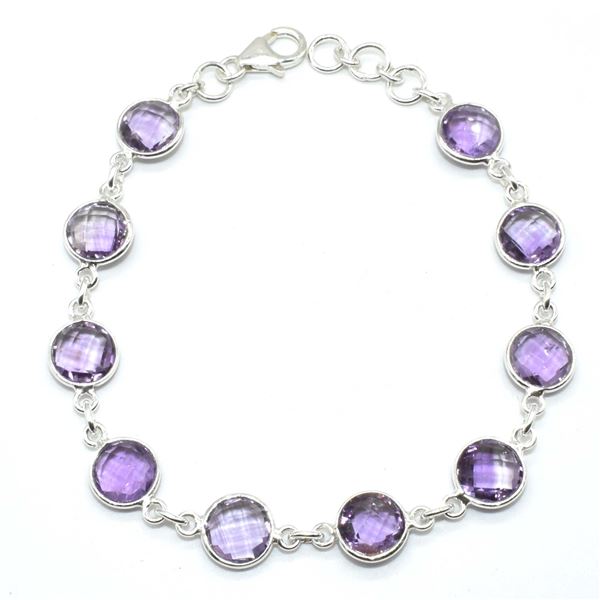 SILVER AMETHYST(7.1CT) BRACELET 7.5"