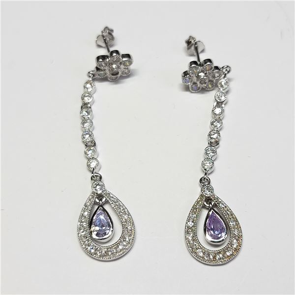 SILVER CRYSTAL, CZ EARRINGS