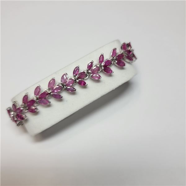 SILVER RUBY BRACELET