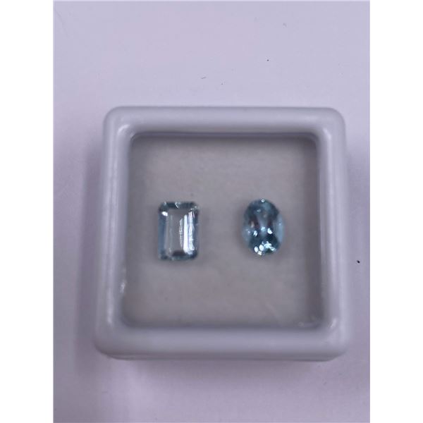 AQUAMARINE 1.46CT, VARIOUS SIZES, EMERALD AND OVAL CUT, LOUPE CLEAN CLARITY, BRAZIL, UNTREATED