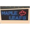 Image 2 : LED Bar Sign 19" x 10" New in Box, Says Maple Leafs and has maple leaf image in lights