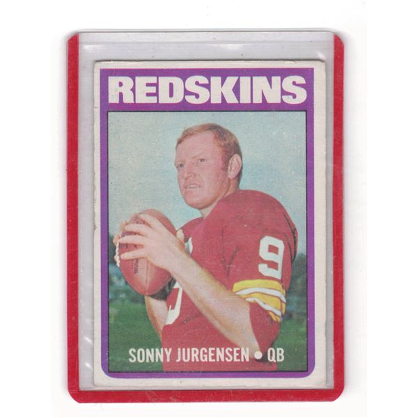 1972 Topps #195 Sonny Jurgensen Washington Redskins NFL Football Trading Card