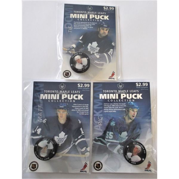 Toronto Maple Leafs 2003/04 Mini Pucks - Matt Stajan, Ric Jackman, Tie Domi