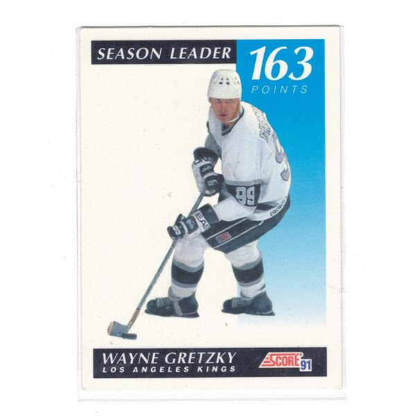 1991-92 91/92 Score Season Leader #296 Wayne Gretzky Los Angeles Kings Card