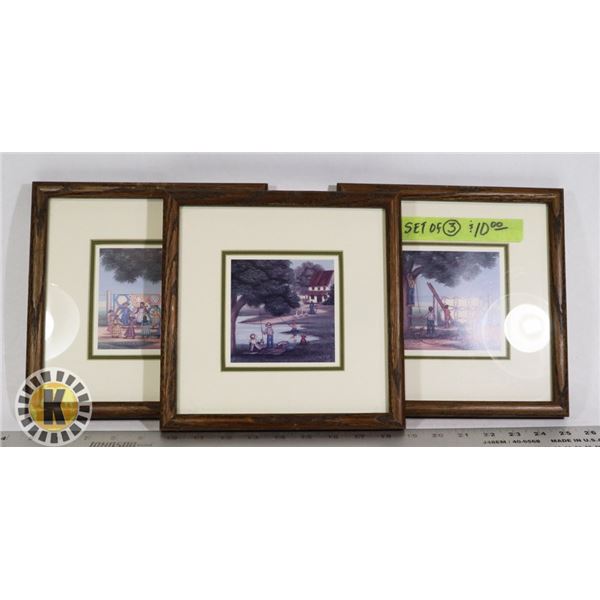 3 SMALL FRAMED PICTURES