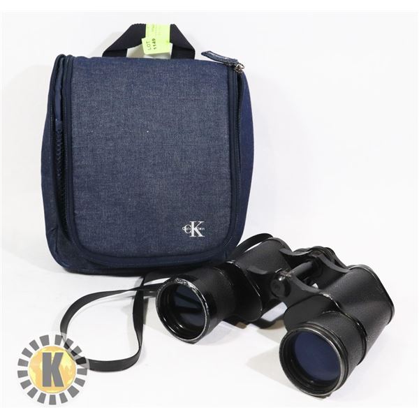 BINOCULARS AND STORAGE BAG