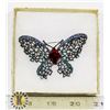 Image 1 : BUTTERFLY RHINESTONE BROOCH