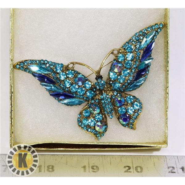 BUTTERFLY RHINESTONE BROOCH