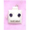 Image 1 : 10K WHITE GOLD AMETHYST (1CT) EARRINGS