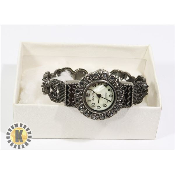 LADIES LAURIER MARQUESITE WATCH