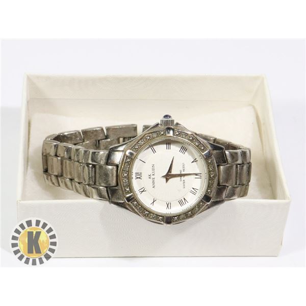 ANNE KLEIN CRYSTAL BEZEL WATCH