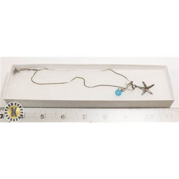 STARFISH/PEARL COSTUME CHAIN/PENDANT SET