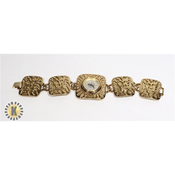 LADIES VINTAGE GOLD LINK WATCH