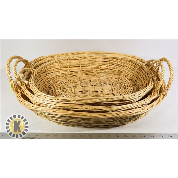 3PK WICKER BASKETS -MEDIUM