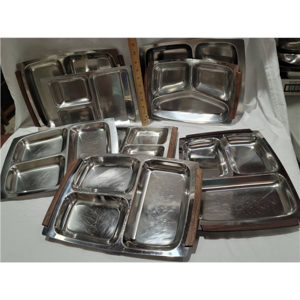 stainless divided dishes teak