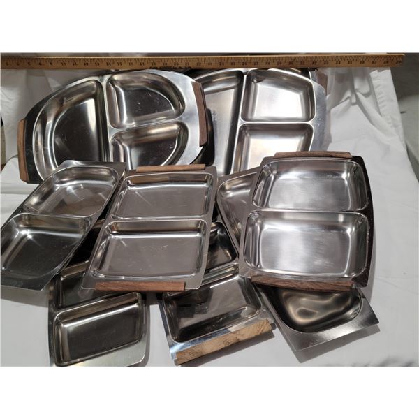 stainless divided dishes teak