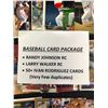 Image 2 : BASEBALL CARD PACKAGE (RANDY JOHNSON RC,LARRY WALKER RC, 50+ IVAN RODRIGUEZ CARDS)