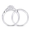 Image 4 : Diamond Teardrop Bridal Wedding Ring Band Set 1/2 Cttw 10kt White Gold
