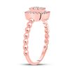 Image 3 : Diamond Square Cluster Ring 1/3 Cttw 10kt Rose Gold