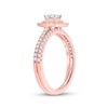 Image 4 : Princess Diamond Bridal Wedding Ring Band Set 3/4 Cttw 10kt Rose Gold