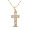 Image 2 : Baguette Diamond Cross Pendant 2 Cttw 14kt Yellow Gold