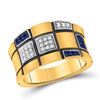 Image 1 : Blue Sapphire Fashion Ring 3/8 Cttw 14kt Yellow Gold