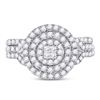 Image 2 : Princess Diamond Bridal Wedding Ring Band Set 3/4 Cttw 14kt White Gold