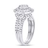 Image 3 : Princess Diamond Bridal Wedding Ring Band Set 3/4 Cttw 14kt White Gold