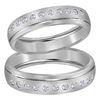 Image 1 : His Hers Diamond Matching Wedding Band Set 1/4 Cttw 14kt White Gold