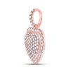 Image 2 : Diamond Heart Pendant 1 Cttw 14kt Rose Gold