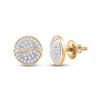 Image 1 : Diamond Circle Earrings 1/4 Cttw 10kt Yellow Gold