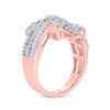 Image 4 : Baguette Diamond Bypass Cluster Fashion Ring 1-1/3 Cttw 14kt Rose Gold