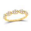 Image 1 : Diamond Teardrop Stackable Band Ring 1/3 Cttw 10kt Yellow Gold