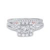 Image 2 : Princess Diamond Bridal Wedding Ring Band Set 1 Cttw 14kt Two-tone Gold