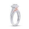 Image 3 : Princess Diamond Bridal Wedding Ring Band Set 1 Cttw 14kt Two-tone Gold