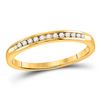 Image 1 : Diamond Wedding Single Row Band 1/10 Cttw 14kt Yellow Gold