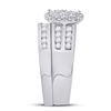 Image 4 : His Hers Diamond Cluster Matching Wedding Set 1-7/8 Cttw 14kt White Gold