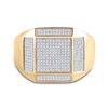 Image 2 : Mens Diamond Square Ring 3/8 Cttw 10kt Yellow Gold