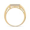 Image 3 : Mens Diamond Square Ring 3/8 Cttw 10kt Yellow Gold