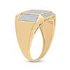 Image 4 : Mens Diamond Square Ring 3/8 Cttw 10kt Yellow Gold