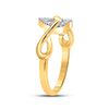 Image 4 : Diamond Infinity Twist Heart Ring 1/10 Cttw 10kt Yellow Gold