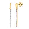 Image 1 : Diamond Bar Drop Dangle Earrings 1/5 Cttw 10kt Yellow Gold